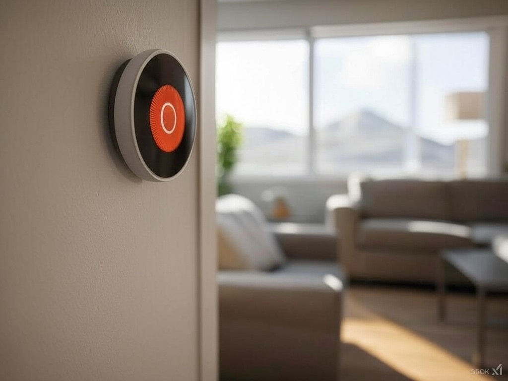 A photo showing nest thermostat installed in a house in dubai